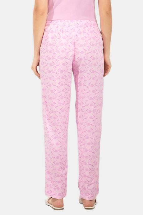 Amante Full Length Pyjama Bottom - Powder Pink Floral Print — image 3